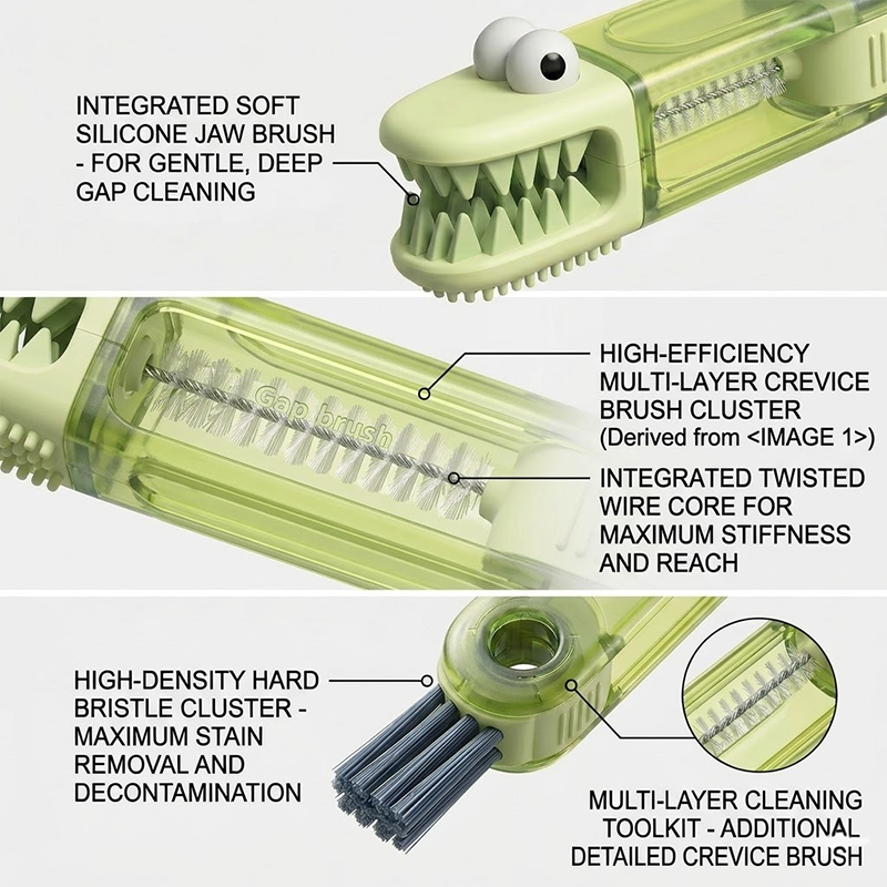 (🎁Last Day Promotion-50%OFF)TIMNAMY® 4 in 1 Multifunctional Cleaning Brush---Ideal for cleaning cups, window tracks, keyboard crevices, sink seams, tile grout, car air vents, and tight corners.🎁